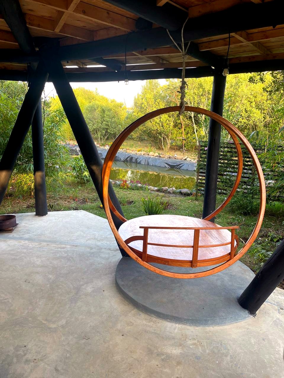 Garden swing at Sunset Villa